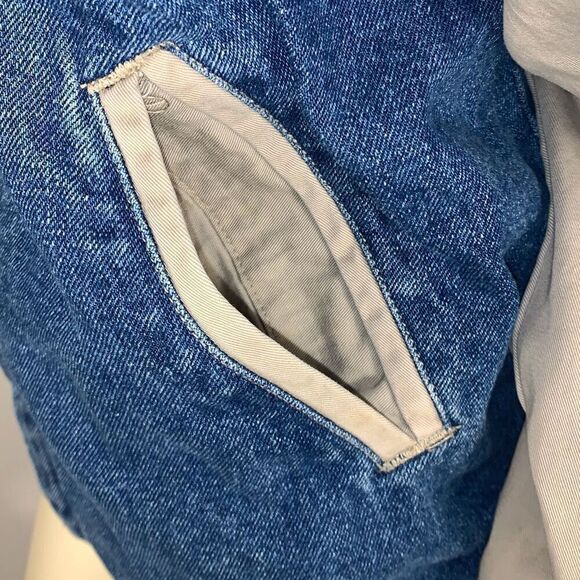 Vintage USA Today Unisex Men's Classic Embroidered Denim Bomber Jacket Size XL - Picture 9 of 16